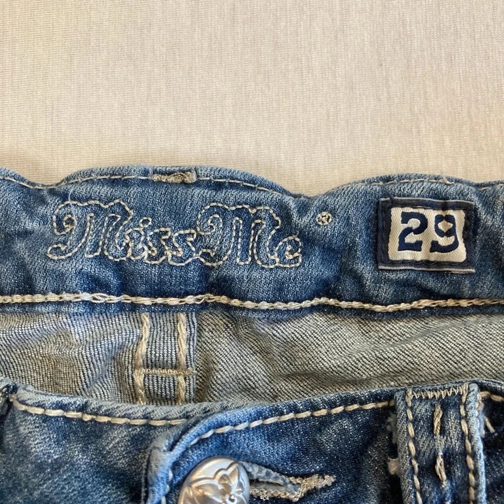 Miss Me Bootcut Jeans 29 (28x31.5) Medium Wash Embellished Distressed JW5180B12